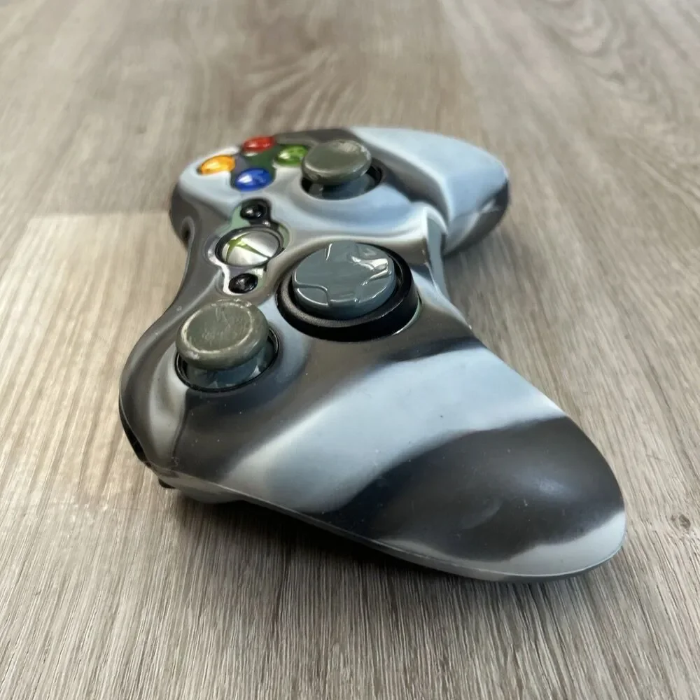 Microsoft Xbox 360 Wireless Controller Black Tested Works NO Battery Cover READ